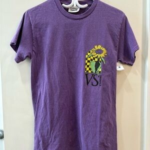 Vintage Supply Purple Graphic T-Shirt Burnout Effect Size XS NWT Cotton
